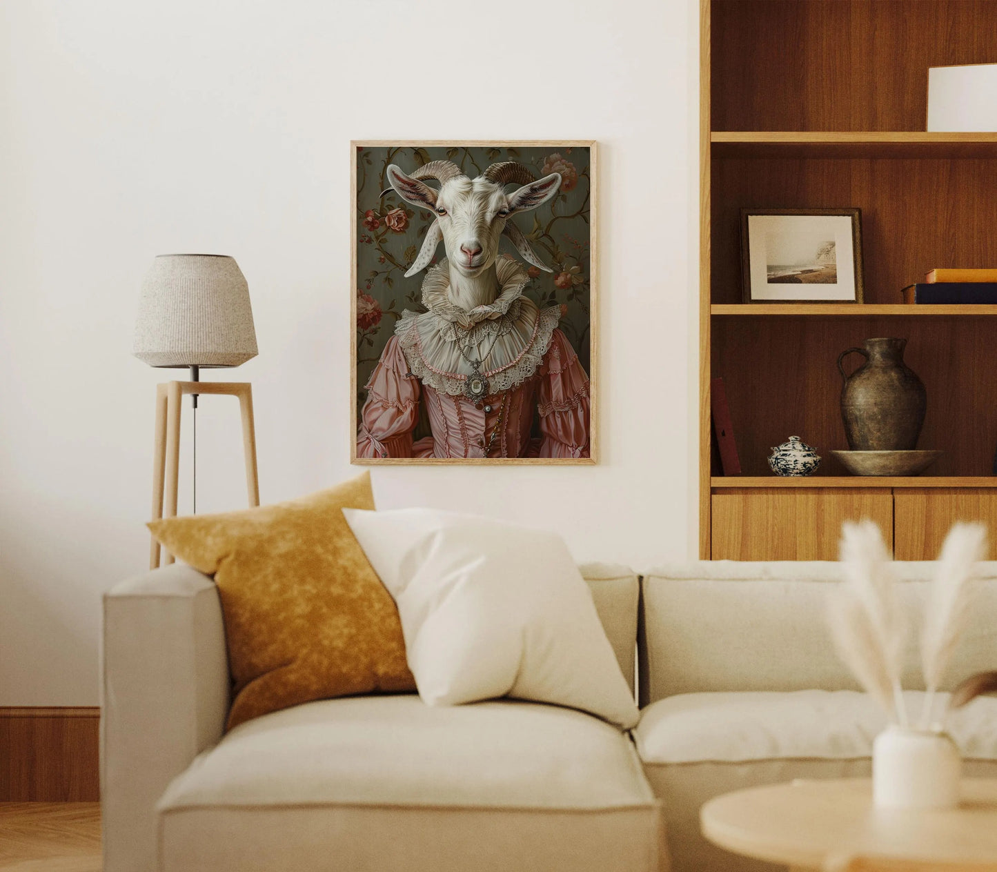 Vintage Animal Portrait in Suit Canvas, Funny Regal Pet Wall Art
