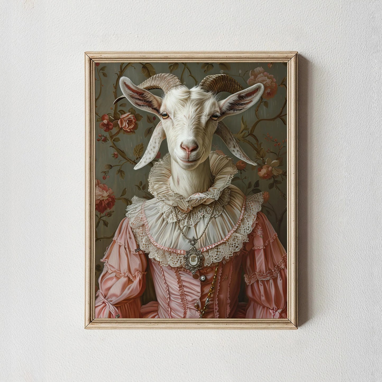 Vintage Animal Portrait in Suit Canvas, Funny Regal Pet Wall Art