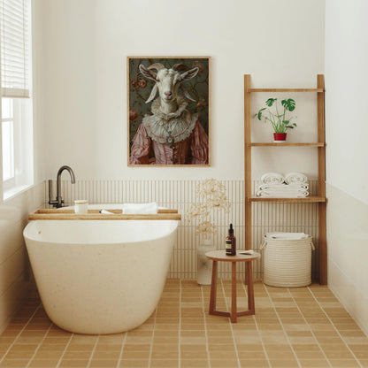 Vintage Animal Portrait in Suit Canvas, Funny Regal Pet Wall Art