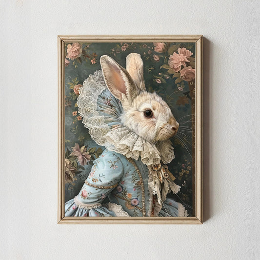 Whimsical Animal in Suit Canvas, Victorian Pet Portrait Wall Art