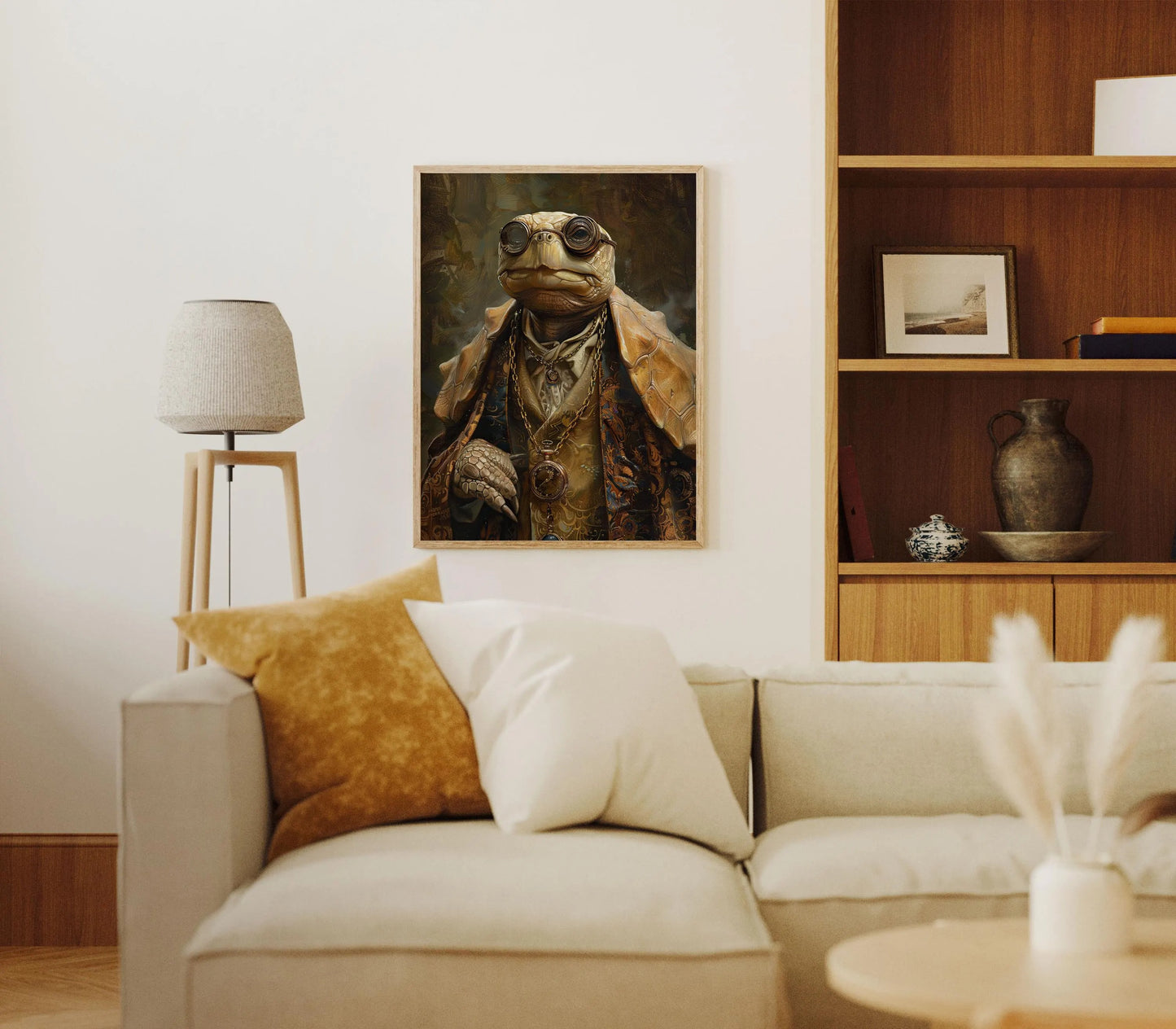Vintage Animal Portrait in Suit Canvas, Funny Regal Pet Wall Art