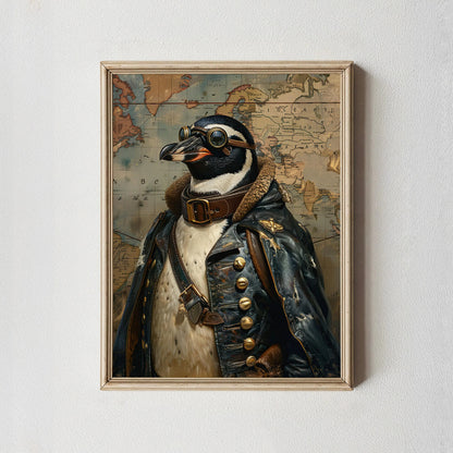 Whimsical Animal in Suit Canvas,  Vintage Victorian Pet Portrai