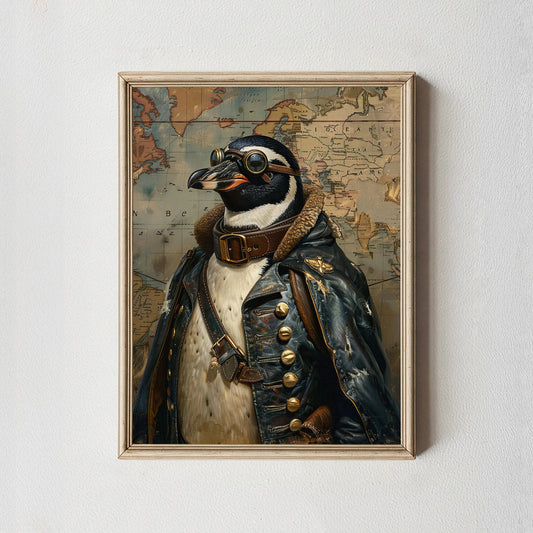 Whimsical Animal in Suit Canvas,  Vintage Victorian Pet Portrai