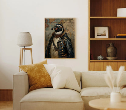 Whimsical Animal in Suit Canvas,  Vintage Victorian Pet Portrai